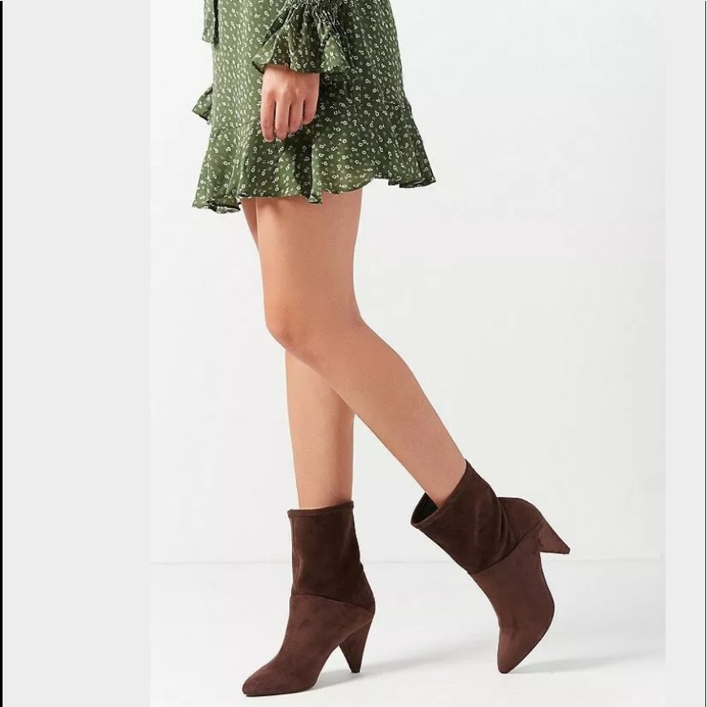 Urban Outfitters Brown Faux Suede Scrunch Boots